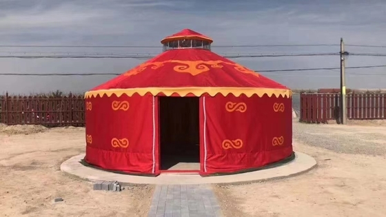 Instalação fácil e rápida Yurtas mongóis de 6M de diâmetro com decoração de banho na janela da clarabóia