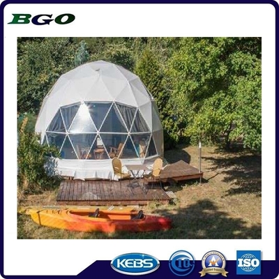 Decoração exterior de bambu tenda geodésica de cúpula impermeável resistente ao calor fácil instalação